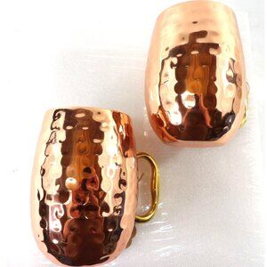 Moscow Mule Beer Mug Stainless Steel Double Wall Hammered Copper Color New